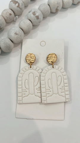 SEMI | WHITE CACTUS EARRINGS