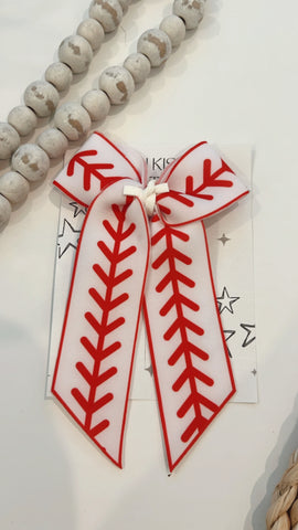 SEMI | BASEBALL STRIPES LONG TAIL BOW