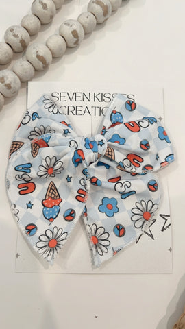 SEMI | PATRIOTIC CHECKERED SASSY HAIR BOW