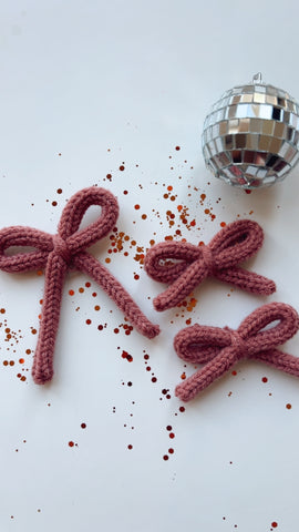 WEA | MAUVE KNIT HAIR BOW
