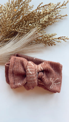 WRA | BROWN WITH BOW HEADWRAP