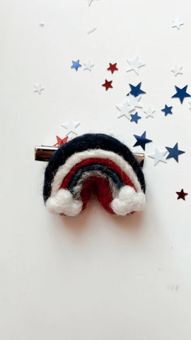 RWB | PATRIOTIC RAINBOW FELTIE CLIP