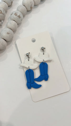 SEMI | BLUE BOOTS WITH WHITE HAT DANGLES