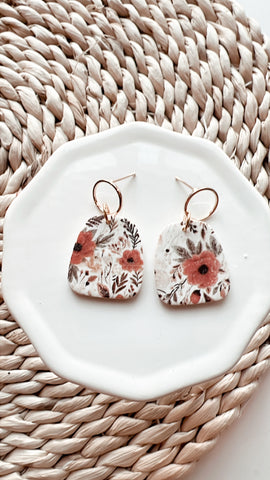 HH | orange fall floral dangles