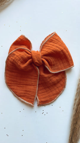 HRT | PUMPKIN GUAZE SASSY HAIR BOW
