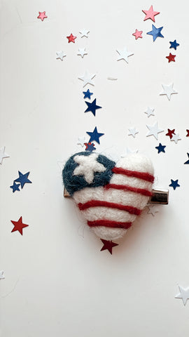 RWB | PATRIOTIC HEART FELTIE CLIP