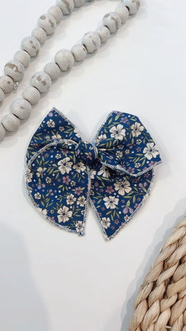 SEMI | PURPLE FLORAL SASSY HAIR BOW