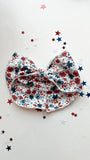 RWB | PATRIOTIC FLORAL SASSY HAIR BOW