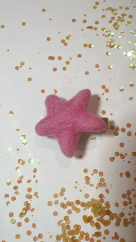LKY | PINK STAR FELTIE HAIR CLIP