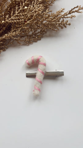 PNK | PINK CANDY CANE FELTIE CLIP