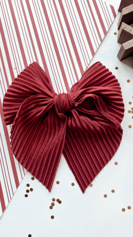 HJ | RED PLEATED SASSY BOW