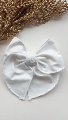 PNK | WHITE SASSY HAIR BOW