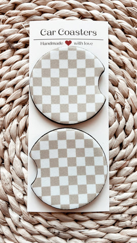 CAR | BEIGE CHECKERED