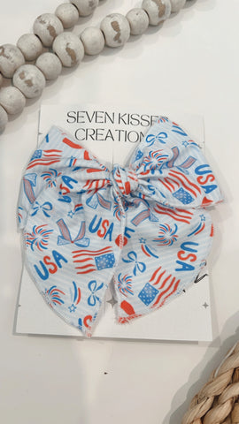 SEMI | USA FLAG SASSY HAIR BOW