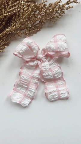 PNK | PINK PLAID RIBBON BOW