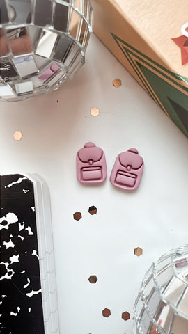 SCHOOL | pink backpack studs