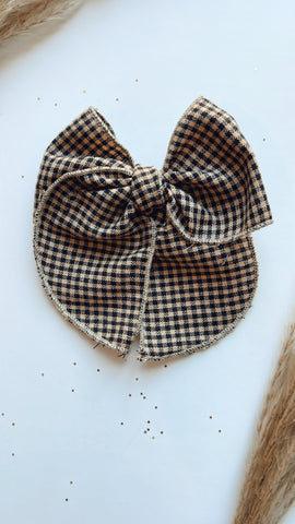 HRT | BROWN CHECKERED SASSY HAIR BOW