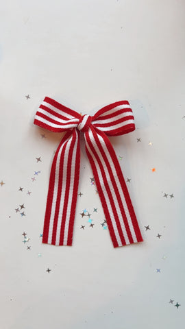 MBB | RED STRIPE HAIR BOW