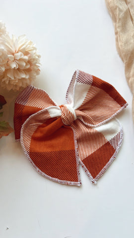 HRT | ORANGE PLAID SASSY HAIR BOW