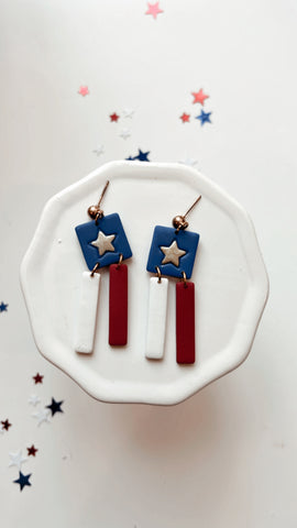 RWB | STARS + STRIPES DANGLES