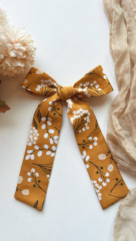 HRT | YELLOW FLORAL LONG TAIL HAIR BOW