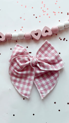 SWT | PINK PLAID SASSY HAIR BOW