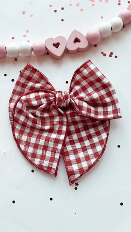 SWT | RED PLAID SASSY HAIR BOW