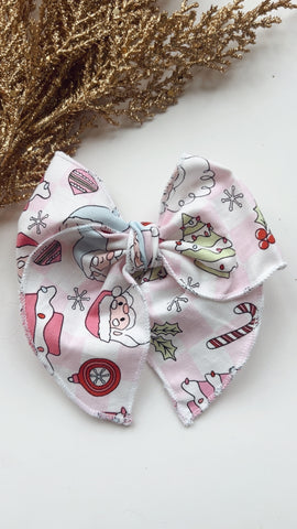 PNK | PINK CHRISTMAS SASSY HAIR BOW
