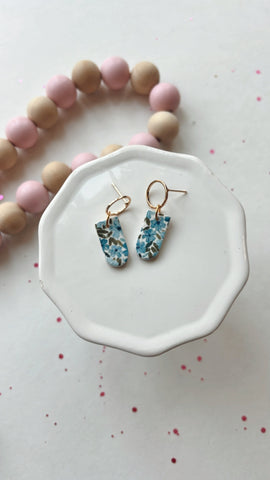 SPG | MINI BLUE FLORAL DANGLES