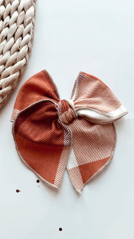 HH | ORANGE PLAID SASSY HAIR BOW