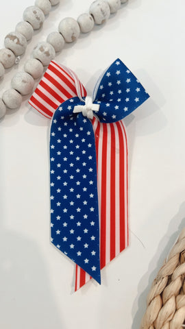 SEMI | AMERICAN FLAG LONG TAIL HAIR BOW